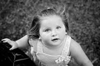 Black and white photo of toddler girl Madison by Pueblo photographer K.D. Elise Photography